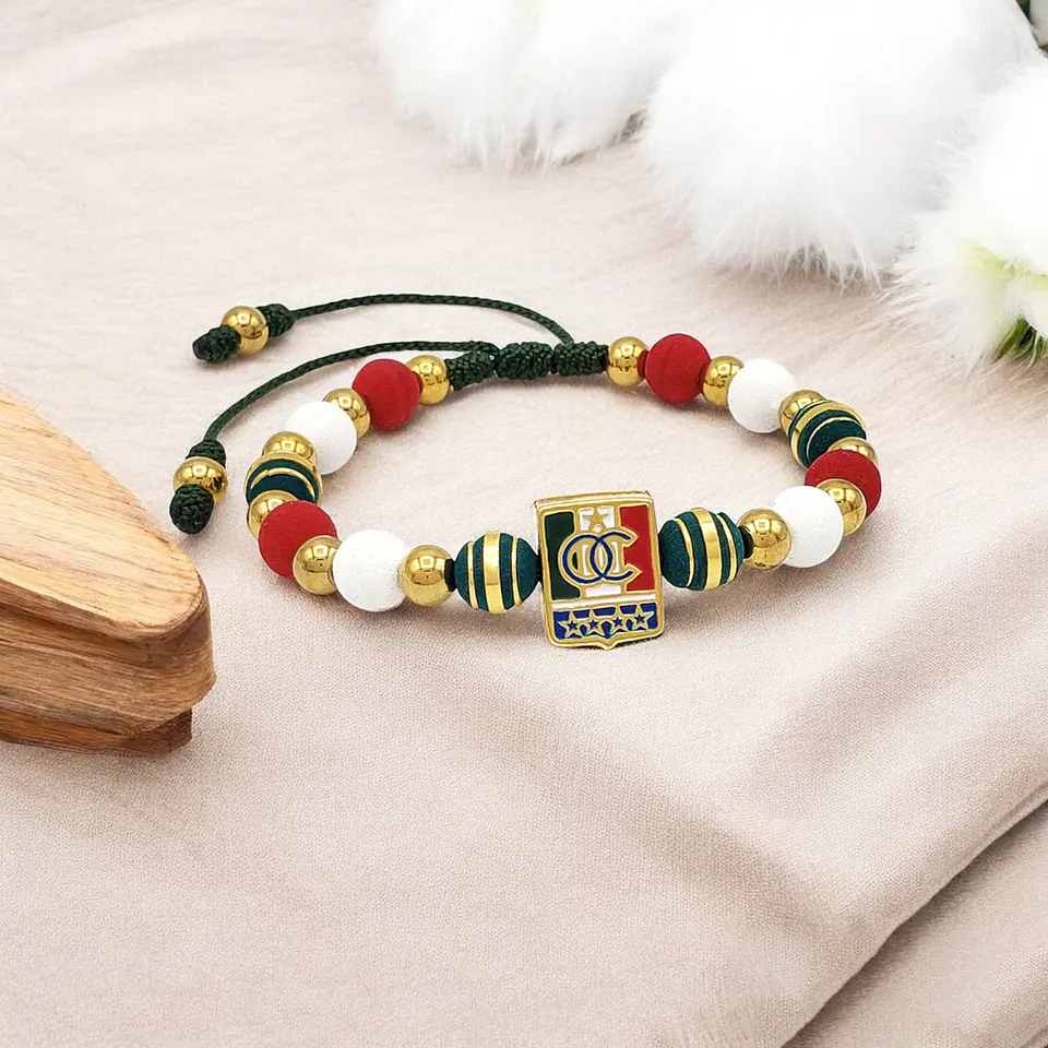 Pulsera Once Caldas Neopreno Acero Dorado 3