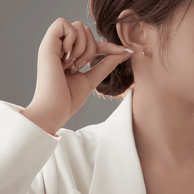 Topos Aretes Balin de Plata 925 Italiana de 5mm 2