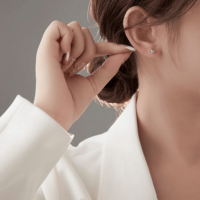 Topos Aretes Balin de Plata 925 Italiana de 5mm 8