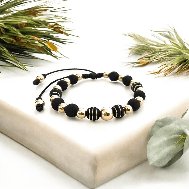 Pulsera Neopreno Oro Laminado 18K 11