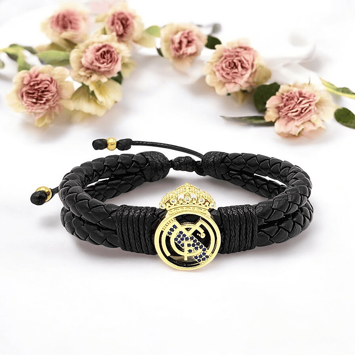 Pulsera Real Madrid CF Cuero Trenzado Acero 2