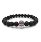 Pulsera con Piedra Volcánica y Calavera - Miniatura 3