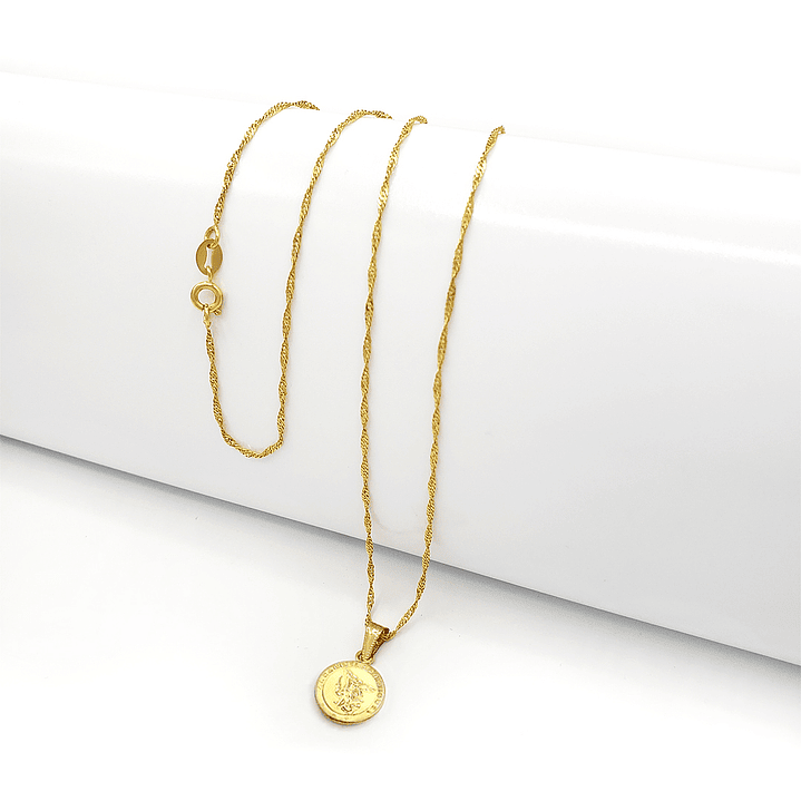 Cadena Arcángel San Miguel Oro Laminado 18k 1