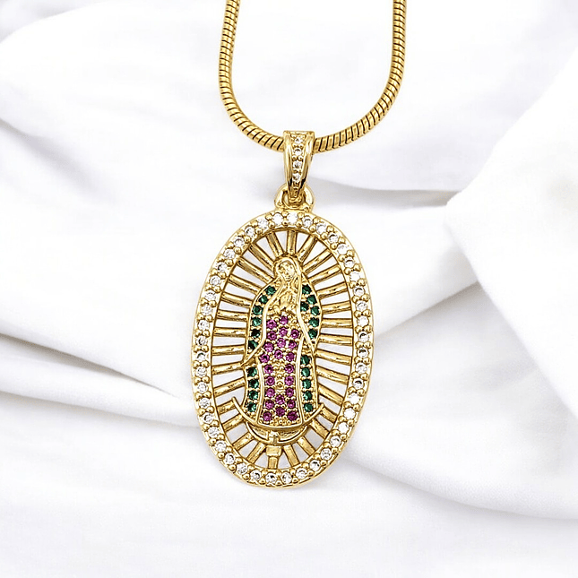 Cadena Virgen de Guadalupe Cristales 3