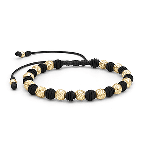 Pulsera Neopreno Oro Laminado Diamantado 18k de 6mm