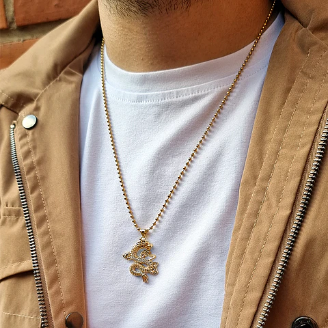 Cadena Dragon Chino Buena Fortuna Acero 