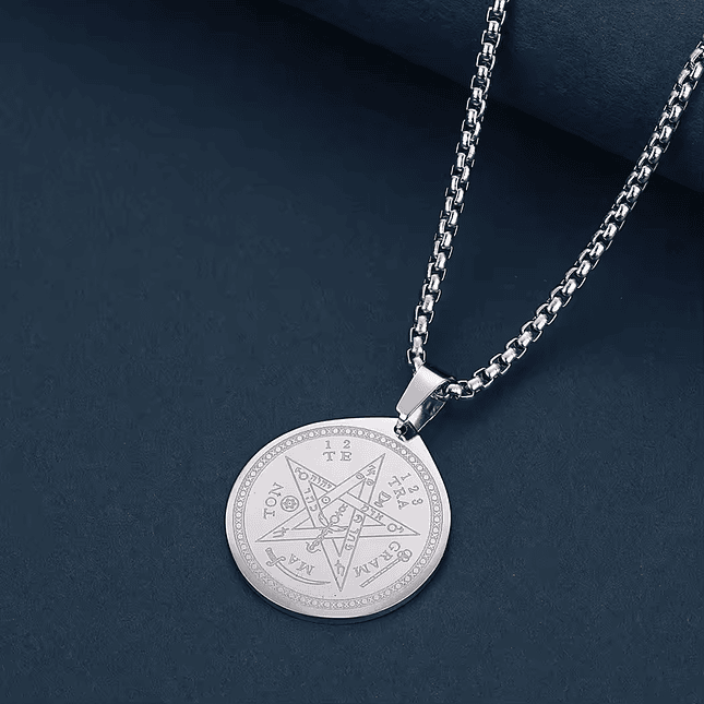 Cadena Tetragrámaton Pentagrama Estrella Acero 2