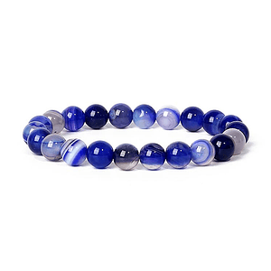 Pulsera Piedra Ágata Botswana Azul Rey 8mm