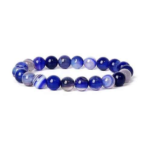 Pulsera Piedra Ágata Botswana Azul Rey 8mm