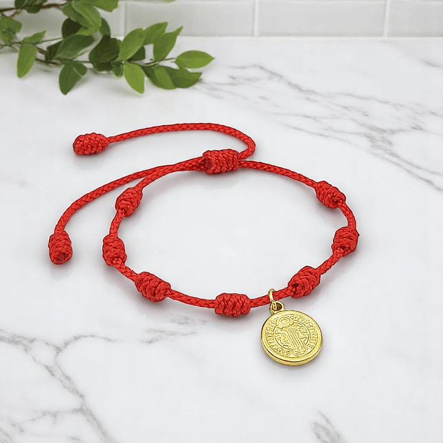 Pulsera 7 Nudos San Benito para Niños Hilo Rojo Protección 2