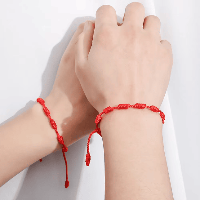 Pulsera 7 Nudos Hilo Rojo Protección Buena Suerte 3