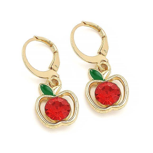 Aretes Manzanas Rojas Rodio 1