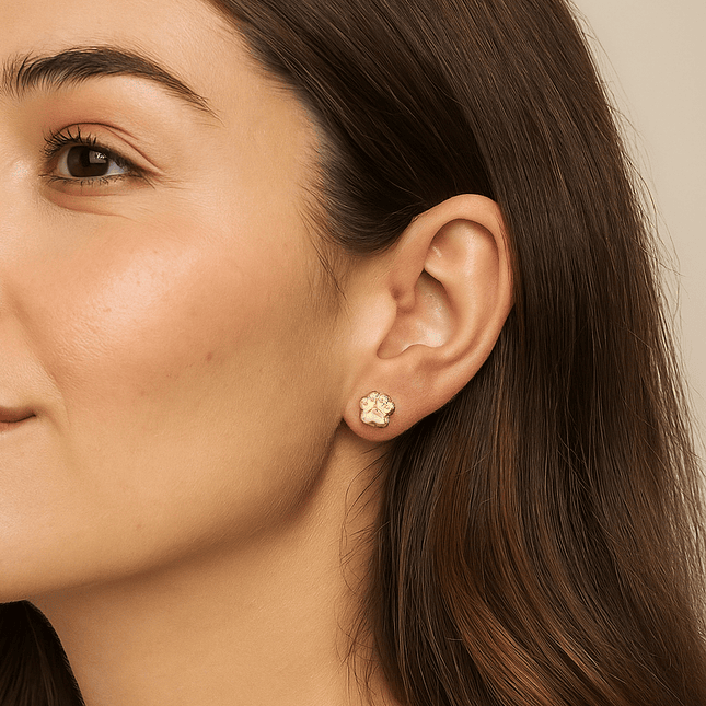 Topos Aretes Huella Mascota Oro Laminado 18k 2