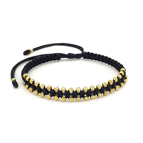 Pulsera Tejida Oro Laminado 18k Diamantado (3mm)