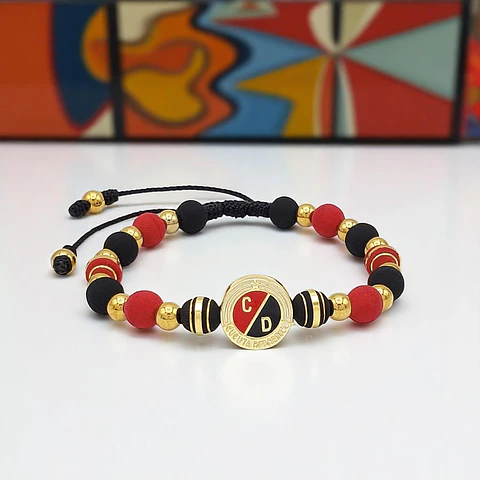 Pulsera Cúcuta Deportivo Neopreno Acero Dorado