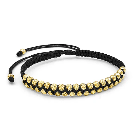 Pulsera Tejida Oro Laminado 18k Diamantado 4mm