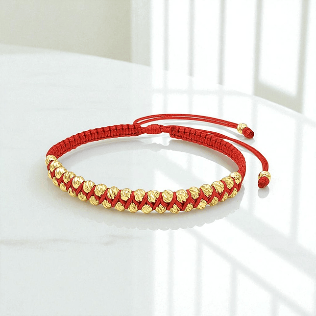 Pulsera Tejida Oro Laminado 18k Diamantado 4mm 6