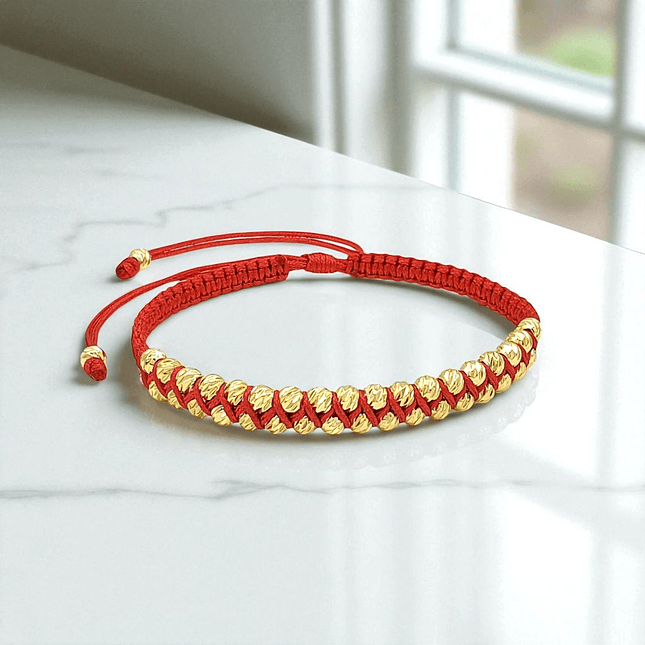 Pulsera Tejida Oro Laminado 18k Diamantado 4mm 4