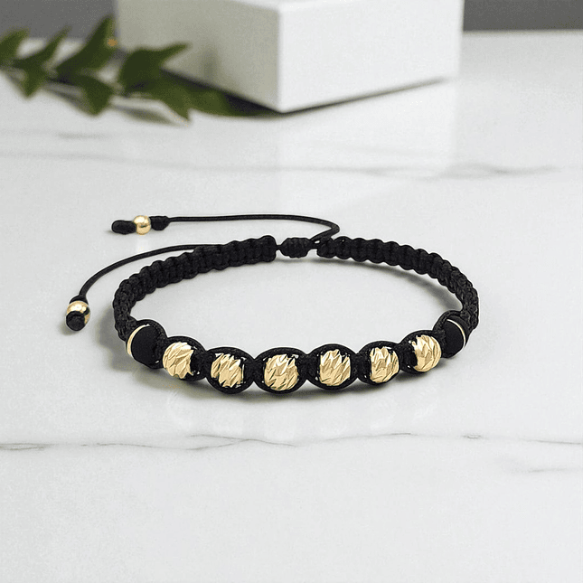 Pulsera Tejida Oro Laminado 18k Diamantado (6mm) 4