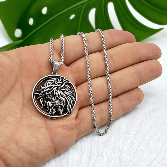 Cadena Jesucristo Corona Acero Inoxidable 3