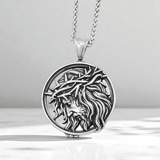 Cadena Jesucristo Corona Acero Inoxidable 4