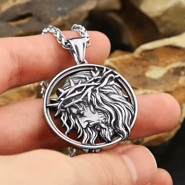 Cadena Jesucristo Corona Acero Inoxidable 2