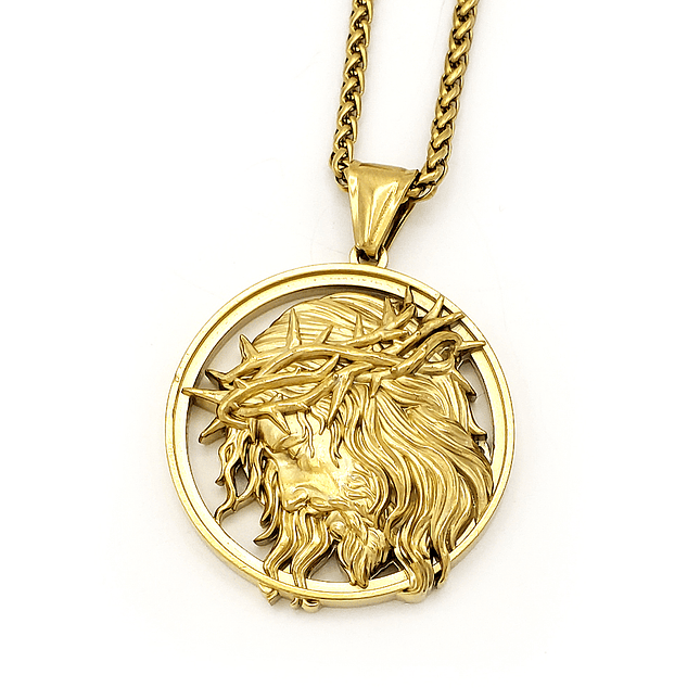 Cadena Jesucristo Corona Acero Inoxidable 5