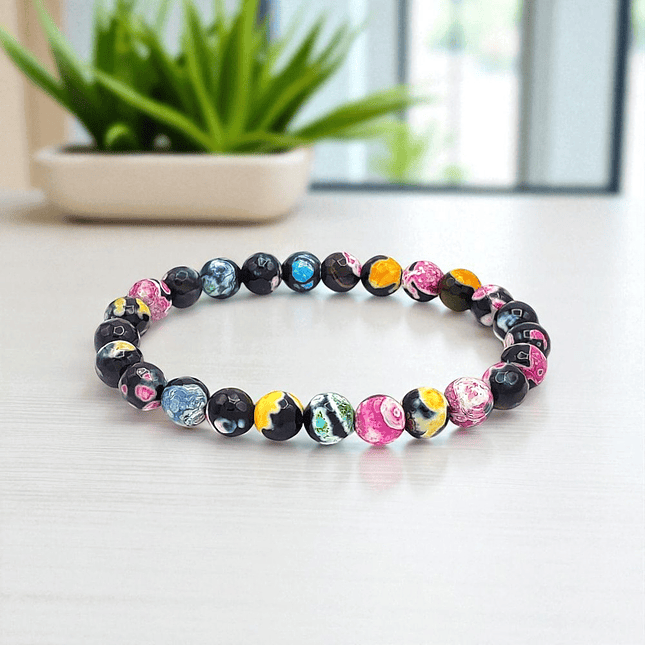 Pulsera Ágata Brasileña de Colores 8mm 2