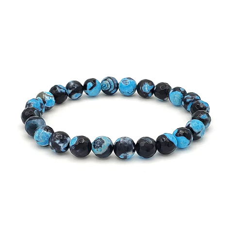 Pulsera Ágata Brasileña Azul 8mm