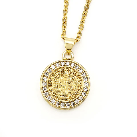 Collar Cadena con Dije del San Benito de Abad