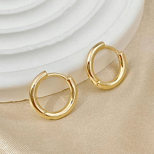 Aretes Candongas Lisas Oro Laminado 18k