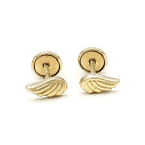 Topos Aretes Alas de Angel Oro Laminado 18k