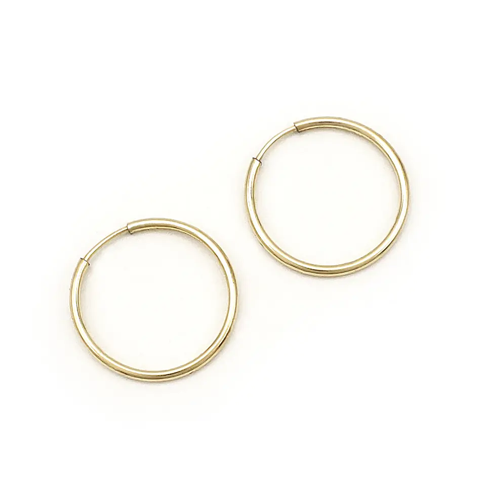 Aretes Candongas Lisas Oro Laminado 18k 4