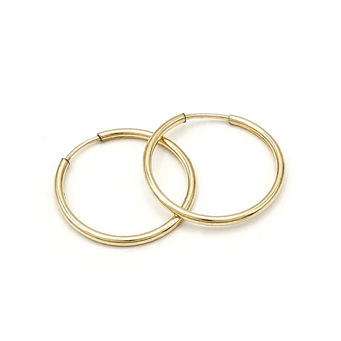Aretes Candongas Lisas Oro Laminado 18k