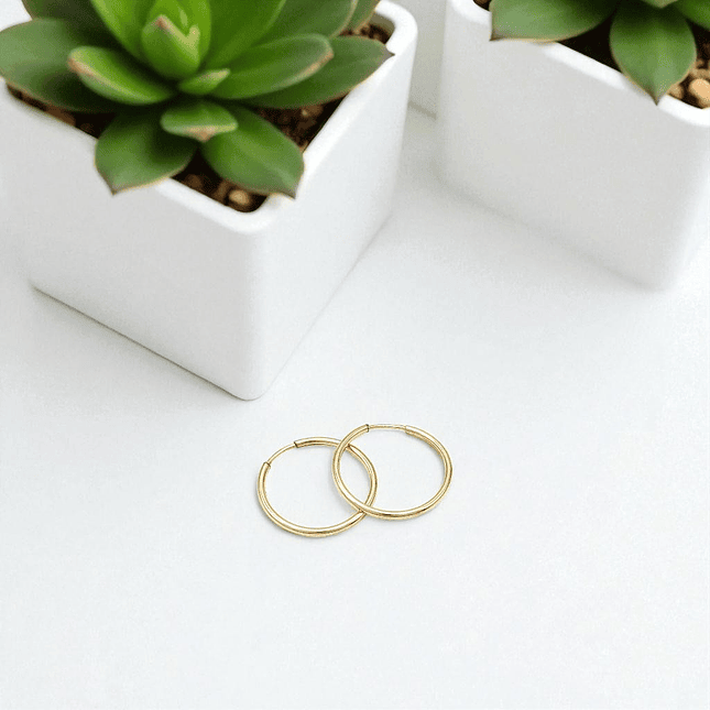 Aretes Candongas Lisas Oro Laminado 18k 3