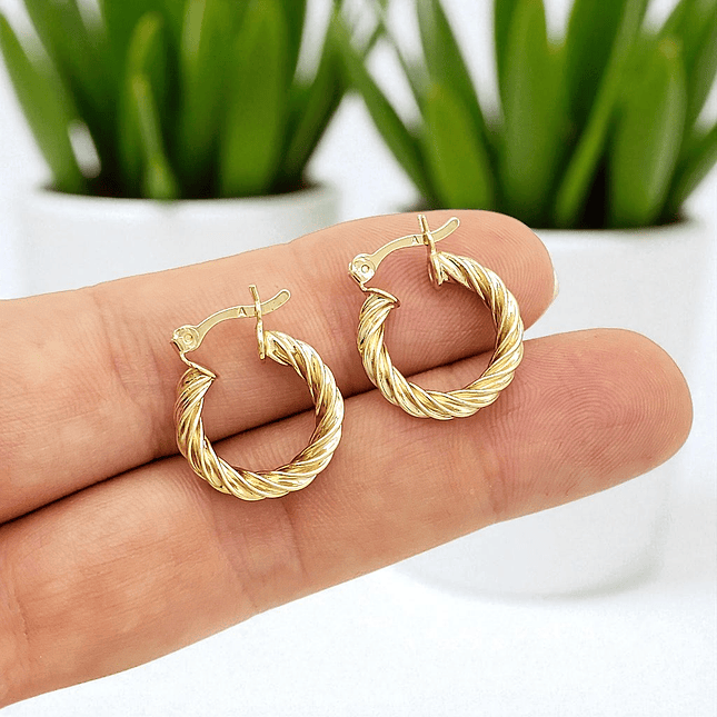 Aretes Candongas Melcocha Oro Laminado 18k 3
