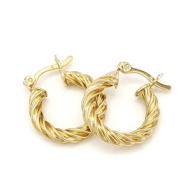Aretes Candongas Melcocha Oro Laminado 18k 4