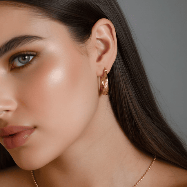 Aretes Candongas Melcocha Ovalada Oro Laminado 18k 4