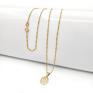 Cadena Virgen Milagrosa Oro Laminado 18k