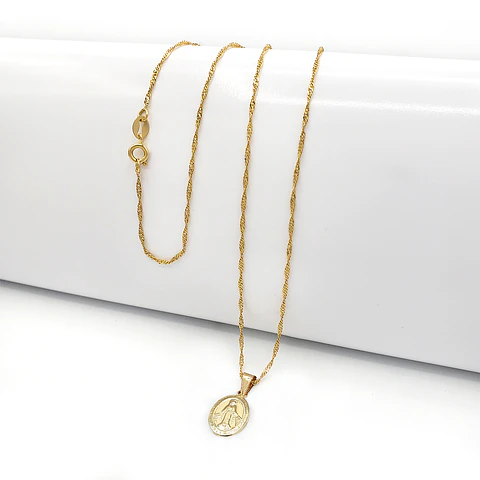 Cadena Virgen Milagrosa Oro Laminado 18k