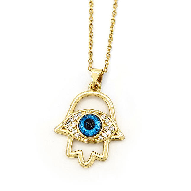 Collar Cadena Mano Hamsa Ojo Turco 1