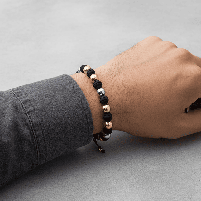 Pulsera con Neopreno y Oro Laminado 18K 3