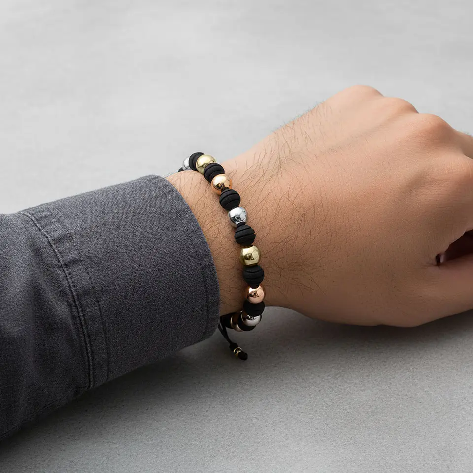 Pulsera con Neopreno y Oro Laminado 18K 3