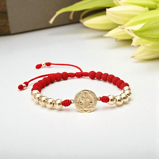 Pulsera San Benito Neopreno y Oro Laminado 18k 6