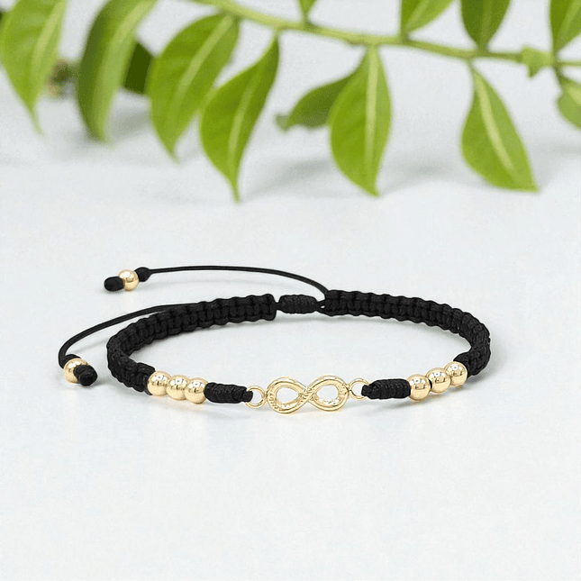 Pulsera Infinito Tejida Oro Laminado 18k 7