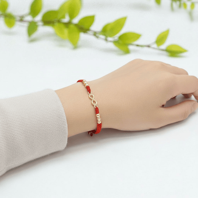 Pulsera Infinito Tejida Oro Laminado 18k 3