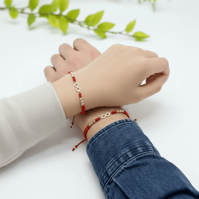 Pulseras para Pareja Infinito Oro Laminado 18k 4