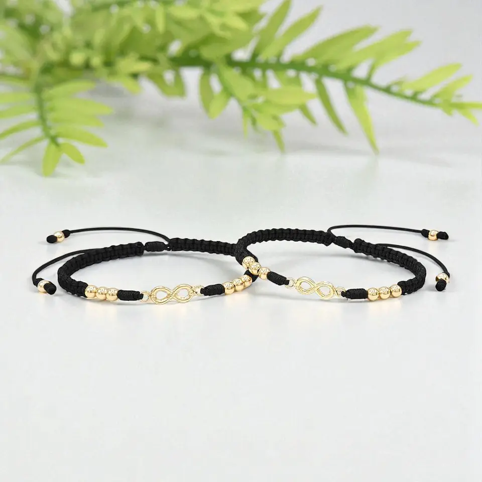Pulseras para Pareja Infinito Oro Laminado 18k 7