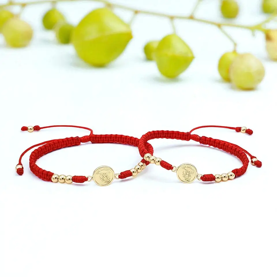 Pulseras para Parejas San Miguel Arcángel Oro Laminado 18k 4