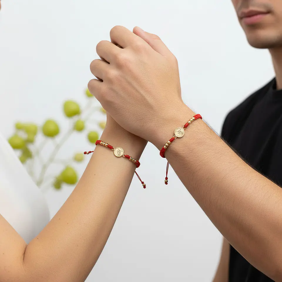 Pulseras para Parejas San Miguel Arcángel Oro Laminado 18k 3
